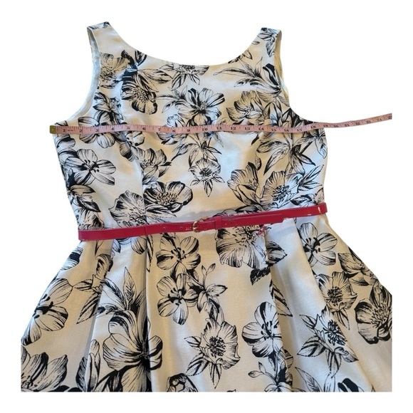 Jessica Howard Black Floral Tulle Full Skirt Fit & Flare Knee length dress 12 - Picture 12 of 15